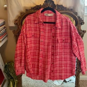 Zara Tweed/Stitched Shacket, size M